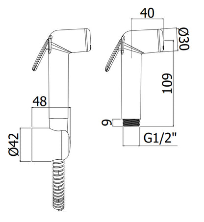 Paffoni Minorca Zdup099 set doccetta per bidet con flessibile in abs cromo