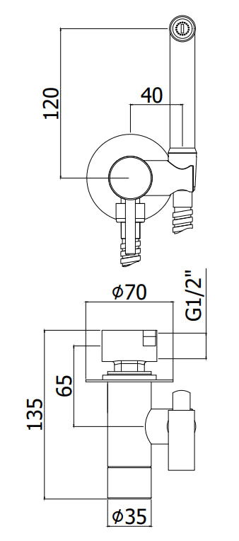 Paffoni Tweet Round Mix ZDUP110CR doccetta bidet Tondo Con Miscelatore E Flessibile Cromo