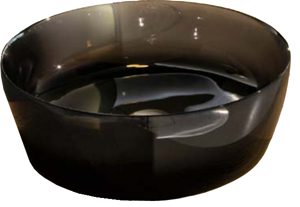 Antonio Lupi Catino43c Lavabo 43 cm Tondo in Cristalmood, vista frontale su sfondo bianco - Antonio Lupi Design
