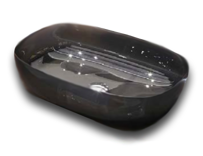 Antonio Lupi Senso Lavabo 60x40 appoggio In Cristalmood fume, vista frontale su sfondo bianco - Antonio Lupi Design