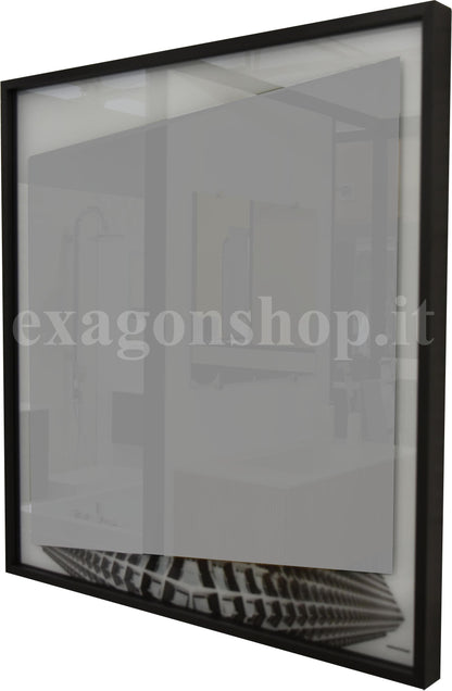 Specchio 72x75 a due Strati con Cornice In Alluminio e finitura telaio bronzo Collage Antonio Lupi