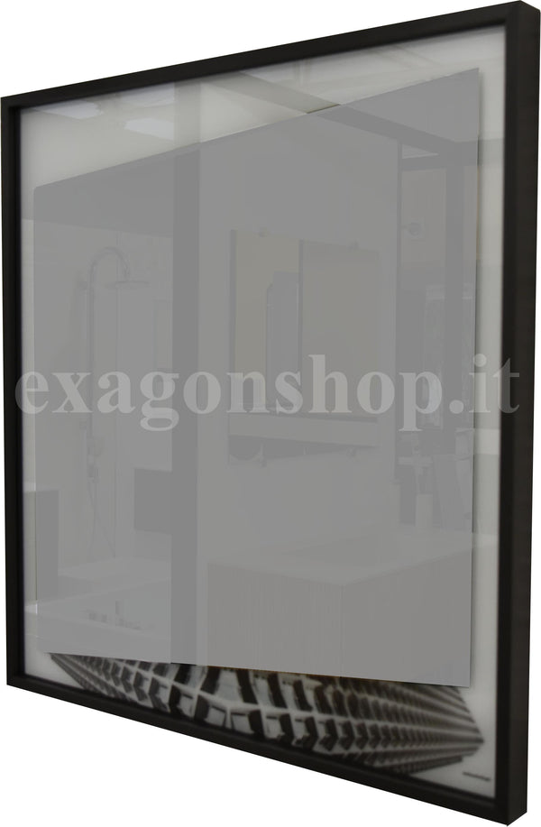 Specchio 72x75 a due Strati con Cornice In Alluminio e finitura telaio bronzo Collage Antonio Lupi