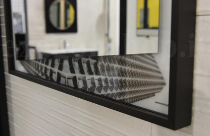 Specchio 72x75 a due Strati con Cornice In Alluminio e finitura telaio bronzo Collage Antonio Lupi