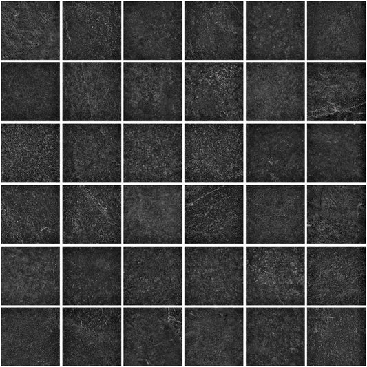 Pavimento rivestimento 30x30 Mosaico tessera in gres porcellanato 10 mm black Ragno Realstone slate 00R6GZ04