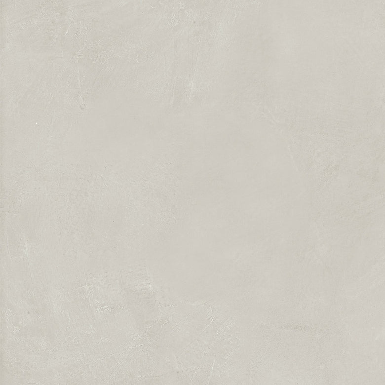 Pavimento rivestimento 60x60 blanc effetto resina 10 mm in posata in ambiente arredato, dettaglio della venatura