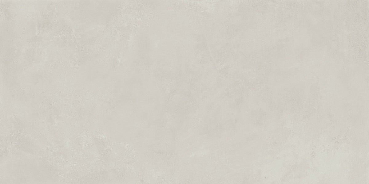 Pavimento rivestimento 75x150 blanc effetto resina 9,5 mm posata in ambiente arredato, dettaglio della venatura
