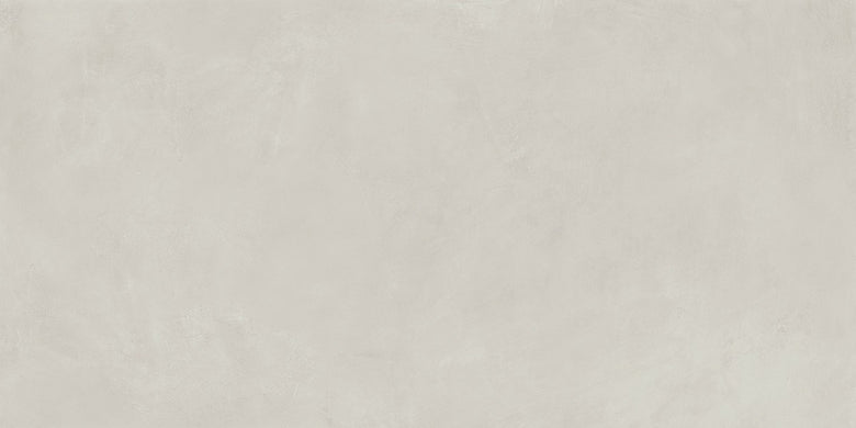 Pavimento rivestimento 75x150 blanc effetto resina 9,5 mm posata in ambiente arredato, dettaglio della venatura