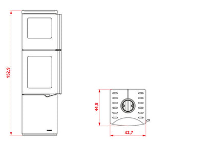 Stufa A Legna Con Forno ad aria 8kw rivestimento in Acciaio Antracite Palazzetti Eva S