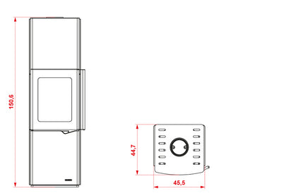 Stufa A Legna 8kw Ventilata Canalizzabile con telecomando Acciaio Antracite Palazzetti Eva S 805300600