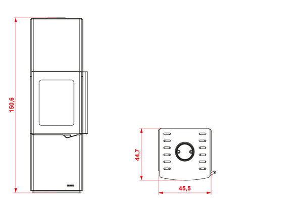 Stufa A Legna 8kw Ventilata Canalizzabile con telecomando Acciaio Antracite Palazzetti Eva S 805300600
