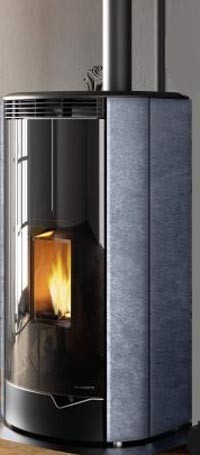 Palazzetti Marianne 9 Stufa ermetica A Pellet Ecofire ad, vista laterale che mostra profilo e dimensioni