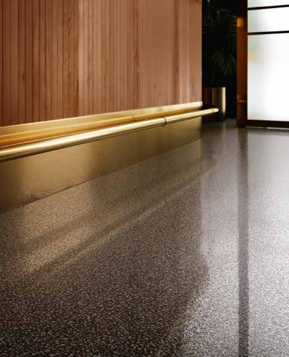 Pavimento rivestimento 90x90 Effetto Graniglia Rettificato In Gres Porcellanato Dark Lev Lucido Ceramica Sant Agostino Newdeco CSANEDKL90