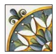 Ceramica Sant Agostino Vita Sole 01 Lucido Decoro Cm 20x20, superficie e texture ravvicinata del gres