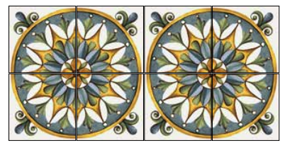 Ceramica Sant Agostino Vita Sole 01 Lucido Decoro Cm 20x20 posata in ambiente arredato, dettaglio della venatura
