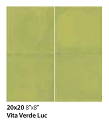 Rivestimento 20x20 Cm Verde Lucido Ceramica Sant Agostino posata in ambiente arredato, dettaglio della venatura