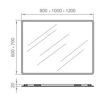 Specchio 60x80 bagno Rettangolare Retroilluminato Ponsi Ercos
