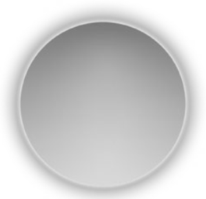 Specchio Tondo 70 cm Retroilluminato Ponsi Ercos accesa in ambiente, design e diffusione della luce - Rubinetterie...
