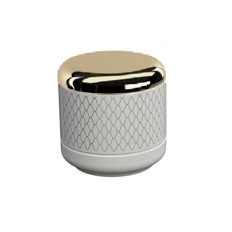 Contenitore 9x9 Netting Bianco Lucido oro Equilibrium Cosmic montato a parete, vista del design e della finitura...