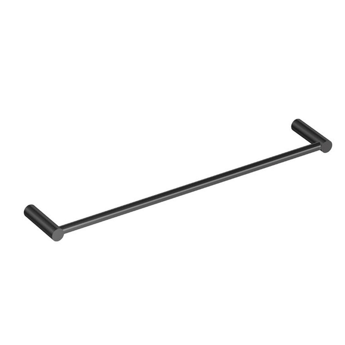 Portasciugamani 65 cm Nero Satinato Logic Cosmic, dettaglio ravvicinato del materiale e dell'aggancio - Industrias Cosmic