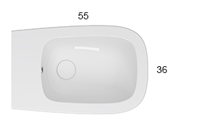 Globo Genesis Bidet filo parete a pavimento con fissaggi, vista frontale su sfondo bianco - Ceramica Globo