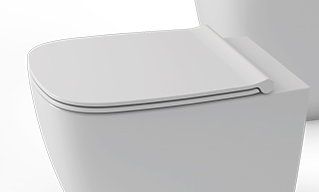Sedile Soft Close Rimovibile in duroplast Bianco Genesis, vista frontale su sfondo bianco