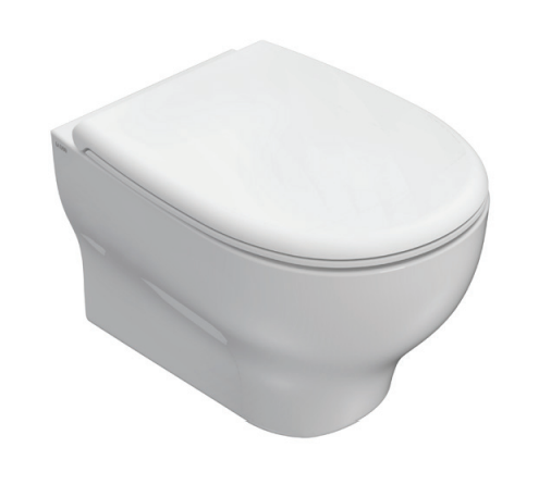 Globo Grace Vaso Sospeso Senza Brida senza sedile in in ceramica e lucido ambientato su piano bagno con accessori...