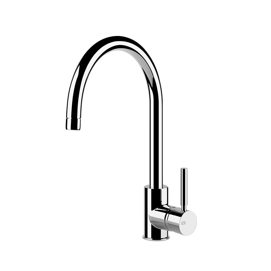 Miscelatore Cucina Monocomando Con Canna Girevole Per installato su lavello, vista della bocca e della leva