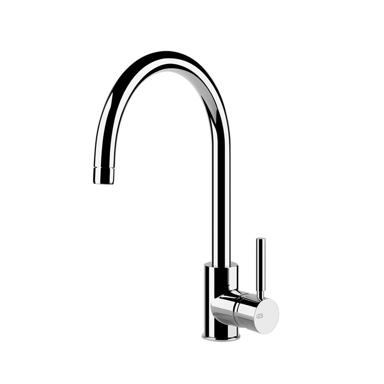 Miscelatore Cucina Monocomando Con Canna Girevole Per installato su lavello, vista della bocca e della leva