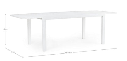 Andrea Bizzotto Hilde Tavolo Allungabile 160-240 x 90 cm in Alluminio Bianco