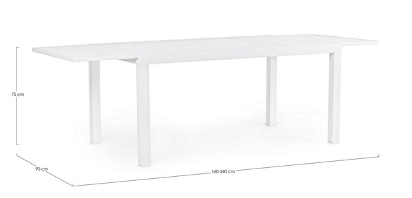 Andrea Bizzotto Hilde Tavolo Allungabile 160-240 x 90 cm in Alluminio Bianco