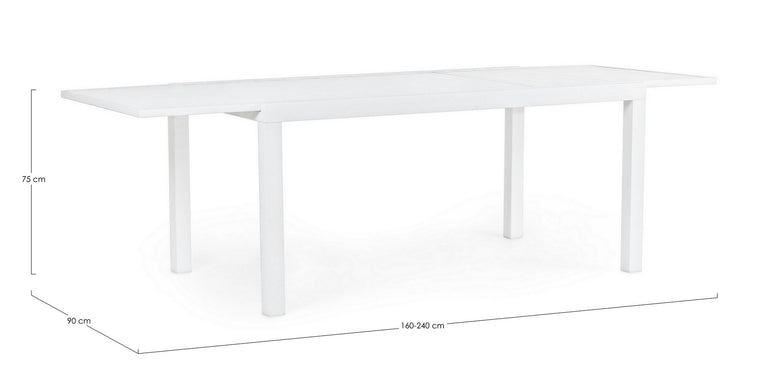 Andrea Bizzotto Hilde Tavolo Allungabile 160x90 cm in, vista laterale della struttura e del profilo