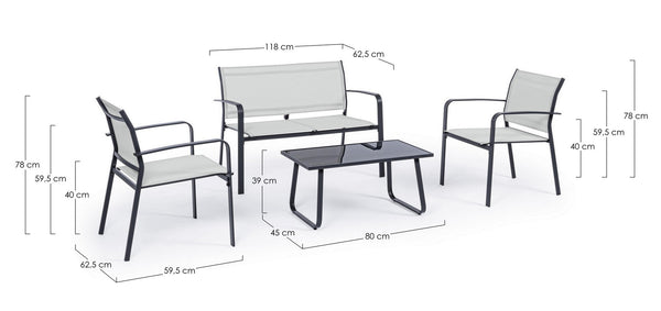 Andrea Bizzotto Arent salotto da Giardino Bianco Antracite 0662999