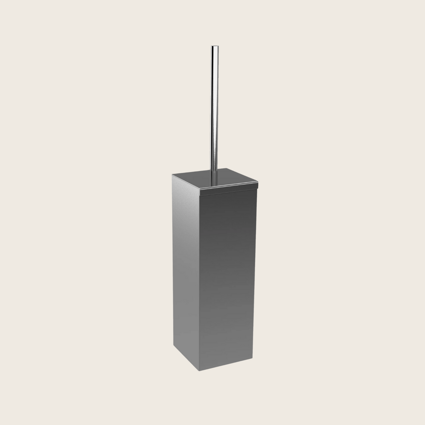 Treemme 5mm portascopino a pavimento inox satinato Acciaio montato a parete, vista del design e della finitura...