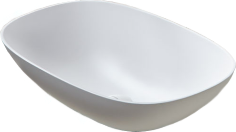 Antonio Lupi Velo Lavabo 35x54 ovale In Flumood bianco ambientato su piano bagno con accessori - Antonio Lupi Design