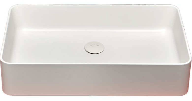 Antonio Lupi Velo Retto Lavabo 50x38 Rettangolare In in naturale ambientato su piano bagno con accessori - Antonio Lupi...