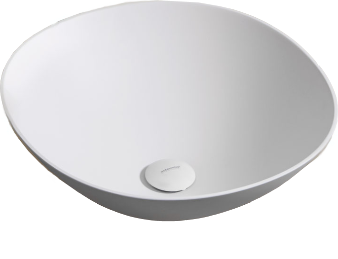 Antonio Lupi Velo ciotola 45 Cm appoggio In Flumood bianco in naturale ambientato su piano bagno con accessori - Antonio...