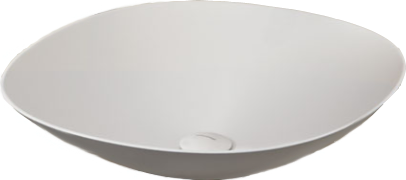 Antonio Lupi Velo Ciotola 54 cm In Flumood bianco in naturale ambientato su piano bagno con accessori - Antonio Lupi Design