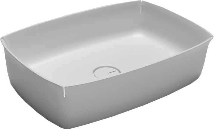 Antonio Lupi Bloom Lavabo 61x41 Rettangolare In Flumood ambientato su piano bagno con accessori - Antonio Lupi Design