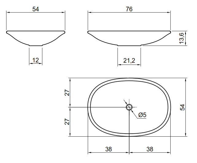 Antonio Lupi Rim Lavabo 76x54 Ovale In Flumood bianco, vista frontale su sfondo bianco - Antonio Lupi Design
