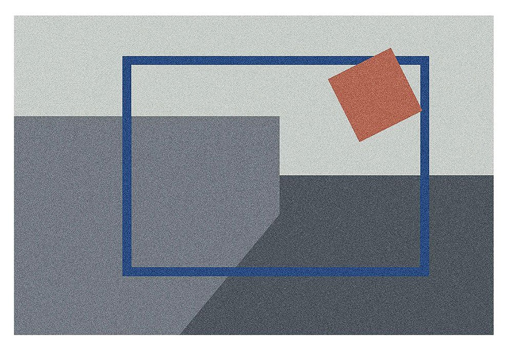 Antonio Lupi Geometrie Volanti Tappeto 132x198 in Velluto Multicolore, vista laterale della struttura e del profilo...