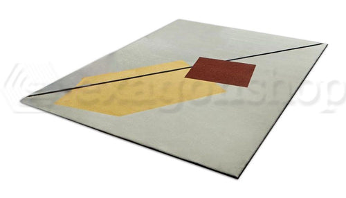Antonio Lupi Geometrie Volanti Tappeto 200x300 In Velluto Multicolore, vista laterale della struttura e del profilo...