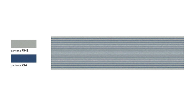 Antonio Lupi Geometrie Volanti Tappeto 100x400 In Velluto BLU ambientato in spazio living con arredi coordinati - Antonio...