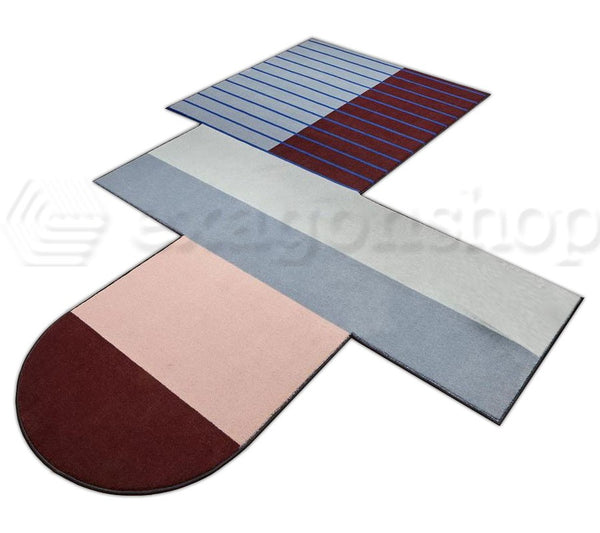 Antonio Lupi Geometrie Volanti Tappeto 250x350 In Velluto Sagomato Gv628