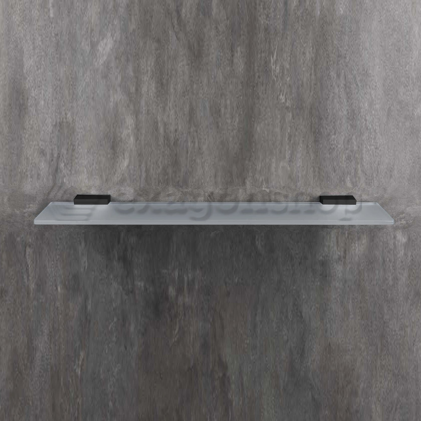Colombo Look Mensola 60 cm in vetro Acidato supporti nero in bagno completo, vista d'insieme dell'ambiente - Colombo Design