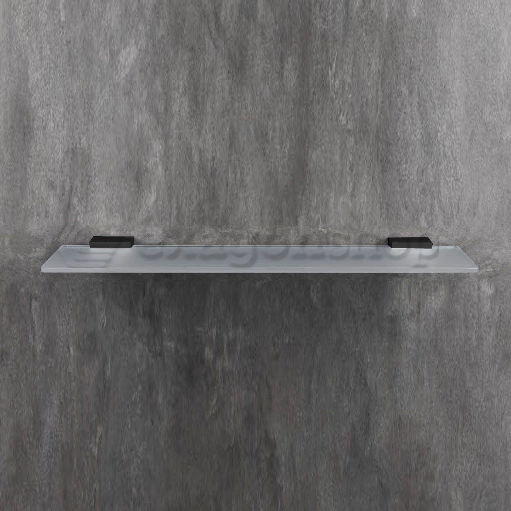Colombo Look Mensola 60 cm in vetro Acidato supporti nero in bagno completo, vista d'insieme dell'ambiente - Colombo Design