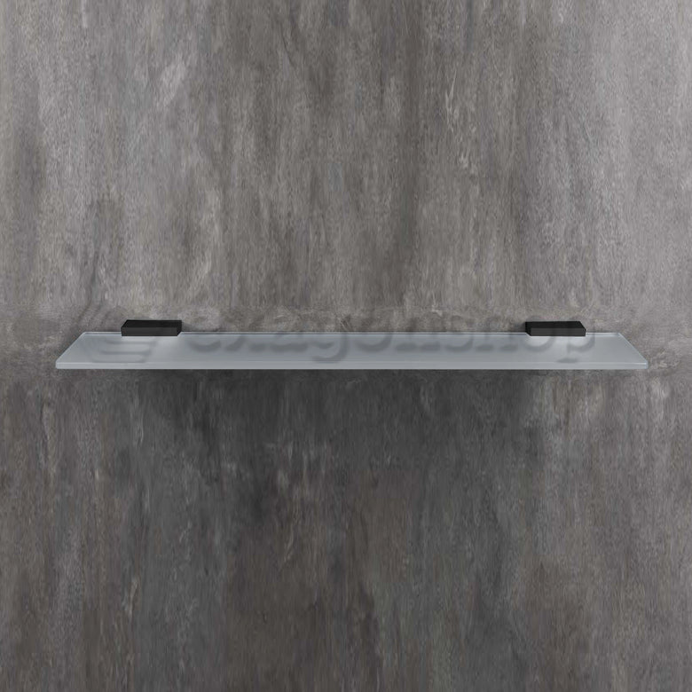 Colombo Look Mensola 60 cm in vetro Acidato supporti nero in bagno completo, vista d'insieme dell'ambiente - Colombo Design