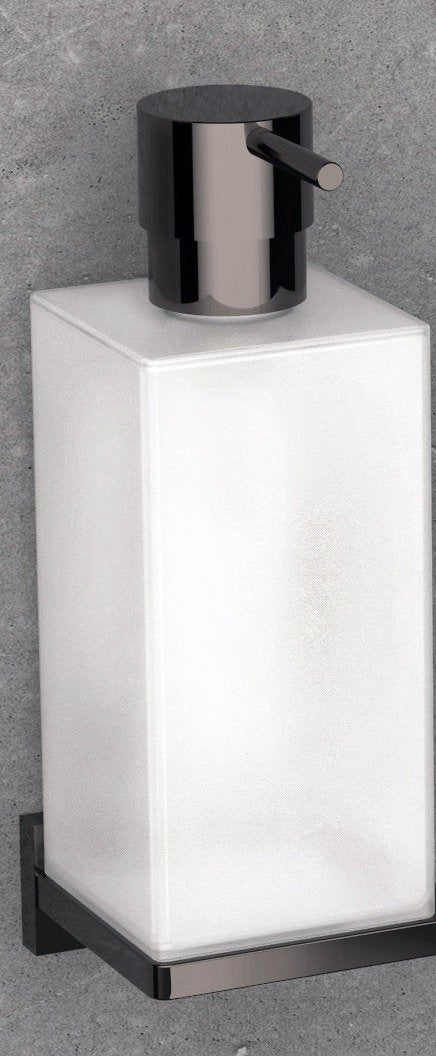 Colombo Look dispenser sapone liquido a Muro in Vetro in vetro acidato e opaco montato a parete, vista del design e della...