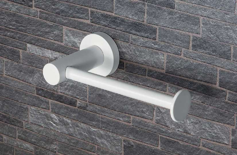 Colombo design plus w49080nm porta rotolo wc a parete in opaco montato a parete, vista del design e della finitura