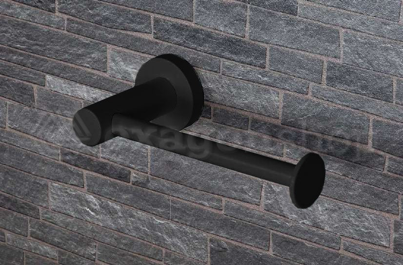 Colombo design plus w49080nm porta rotolo wc a muro nero in opaco montato a parete, vista del design e della finitura