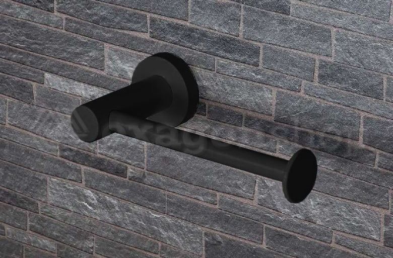 Colombo design plus w49080nm porta rotolo wc a muro nero in opaco montato a parete, vista del design e della finitura